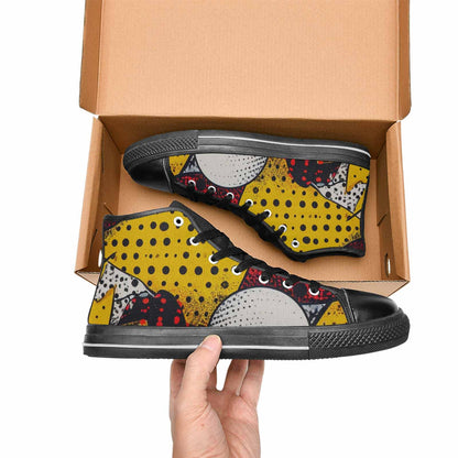 WOMEN'S Comic Book Halftone High Top Canvas Surreal Shoes