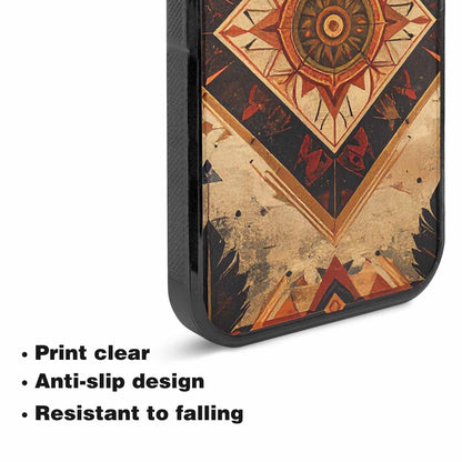 iPhone 15 Plus Case — Native American Geometric Pattern Arrows Feathers, Custom Designed Case Cover