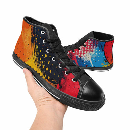 WOMEN'S Comic Book Halftone High Top Canvas Y2K Custom Sneakers