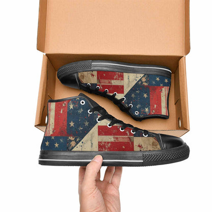 MEN'S American Flag Stars High Top Canvas Surreal Shoes