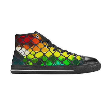WOMEN'S Dark Snake Print High Top Canvas Surreal Custom Shoes