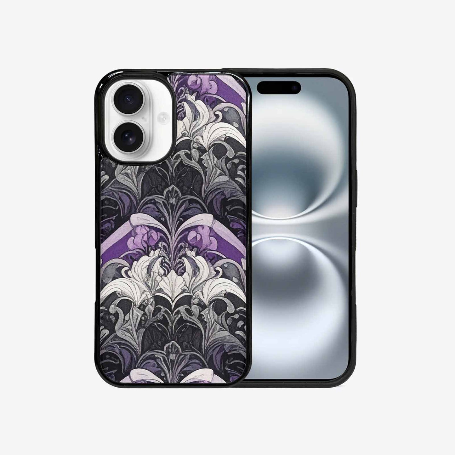 iPhone 16 Case — Asexual Flag Color Theme Small Rainbow, Unique Phone Case Design