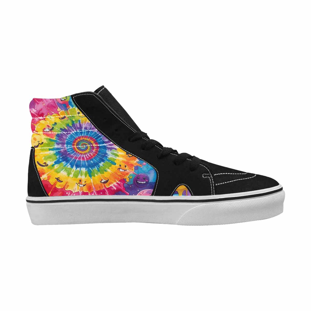 MEN'S Smiley Facessmiley Faces  High Top Canvas Neon Fantasy Shoes