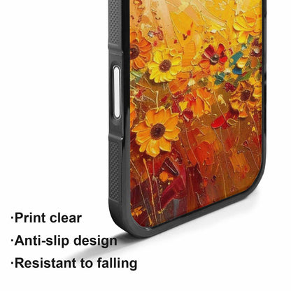 iPhone 17 Case — Impressionist Sunflower Brushstroke Pattern Floral, Personalized Phone Case