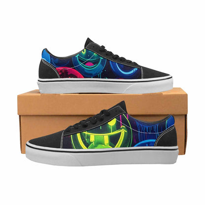 WOMEN'S Smiley Faces × Glow Lace-Up Canvas Surreal Shoes