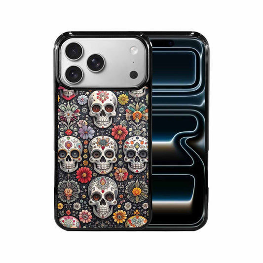 iPhone 17 Pro Max Case — Greyscale Black And White Gothic Skulls, Custom Designed Case Cover