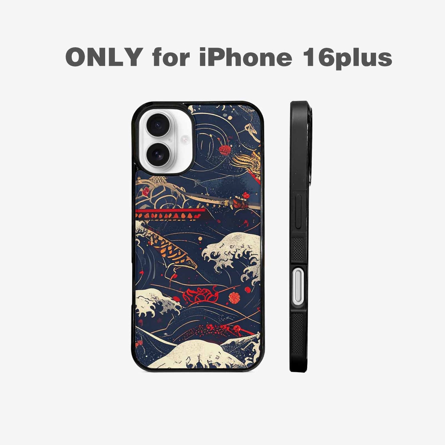 iPhone 16 Plus Case — Samurai Art Repeat Pattern, Customized Protective Case