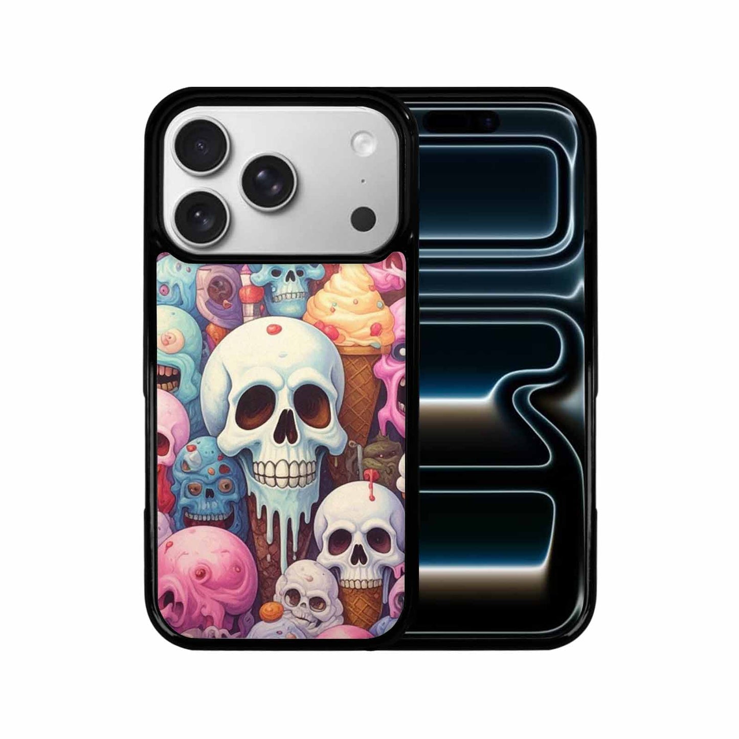 iPhone 17 Pro Case — Ice Cream Monsters Skullsmelti Gothic Skulls, Customized Protective Case