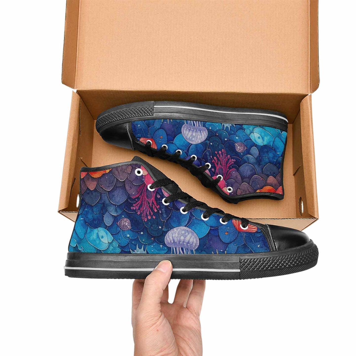 MEN'S Fish Scale Coral High Top Canvas Y2K Shoes