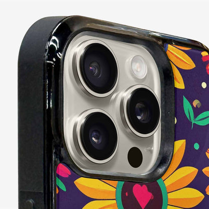 iPhone 16 Pro Case — Sunflowers And Skulls, Unique Phone Case Design