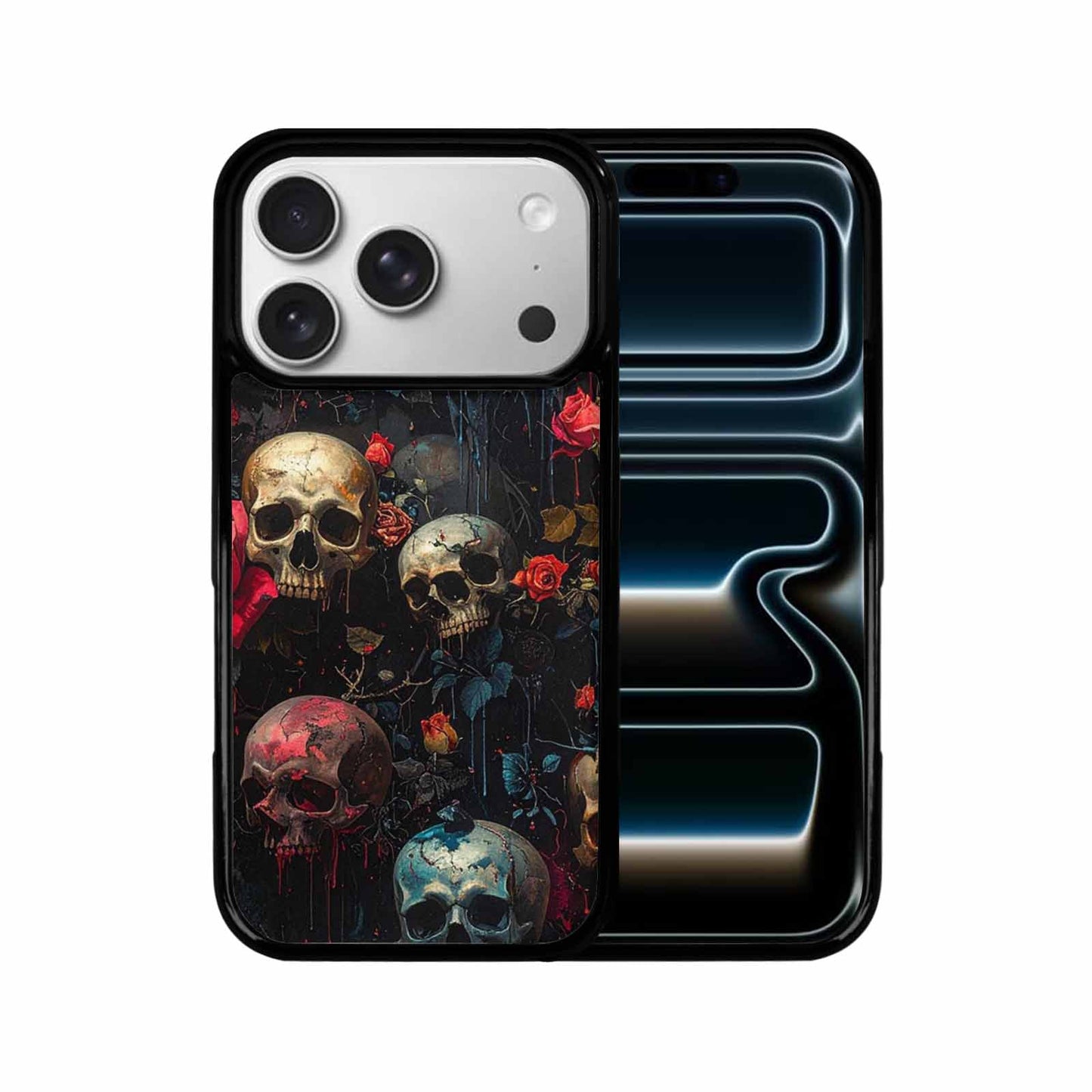 iPhone 17 Pro Case — Skulls And Rosesmelting Skulls A Gothic, Custom Phone Case