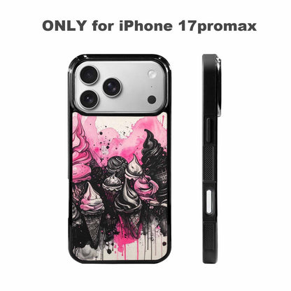 iPhone 17 Pro Max Case — Black &amp; Pink Ink Original Art, Custom Print Case Cover