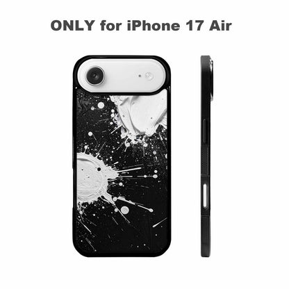 iPhone 17 Air Case — White Ink Splatter Texture On Watercolor, Custom Made Phone Cover