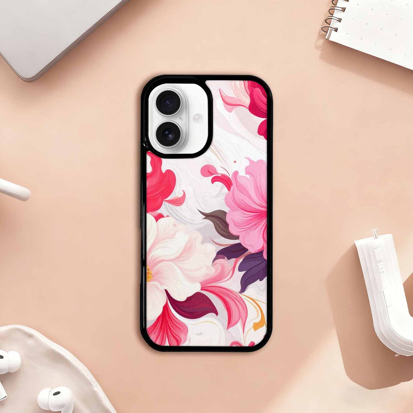 iPhone 17 Case — Marble Floral, Original Design Phone Case