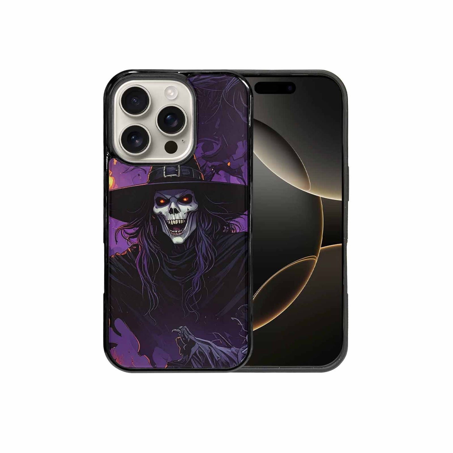 iPhone 16 Pro Case — Scary Horror Halloween Art Print Edge, Customized Protective Case