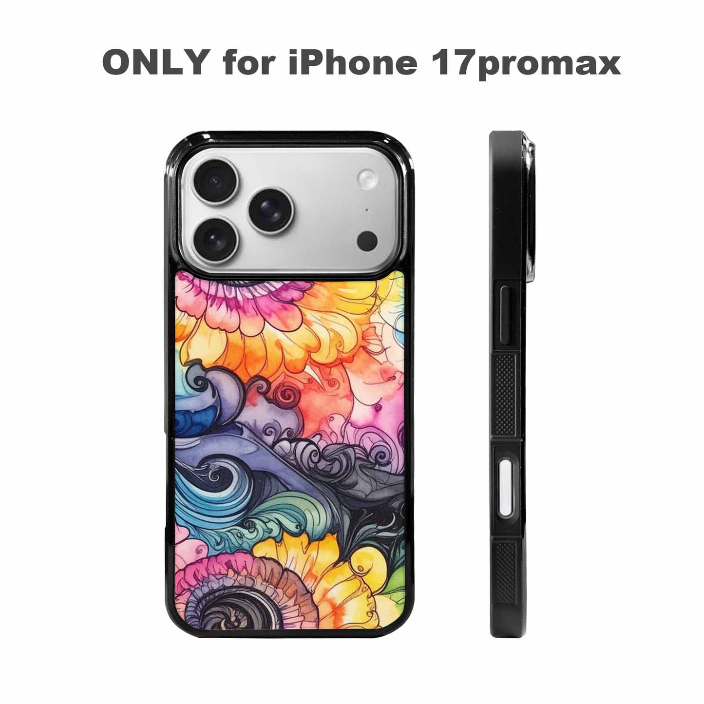 iPhone 17 Pro Max Case — Tie Dye Swirls (black Tie Dye, Original Design Phone Case