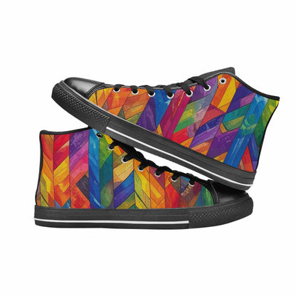 MEN'S Transgender Flag Color High Top Canvas Grunge Custom Shoes