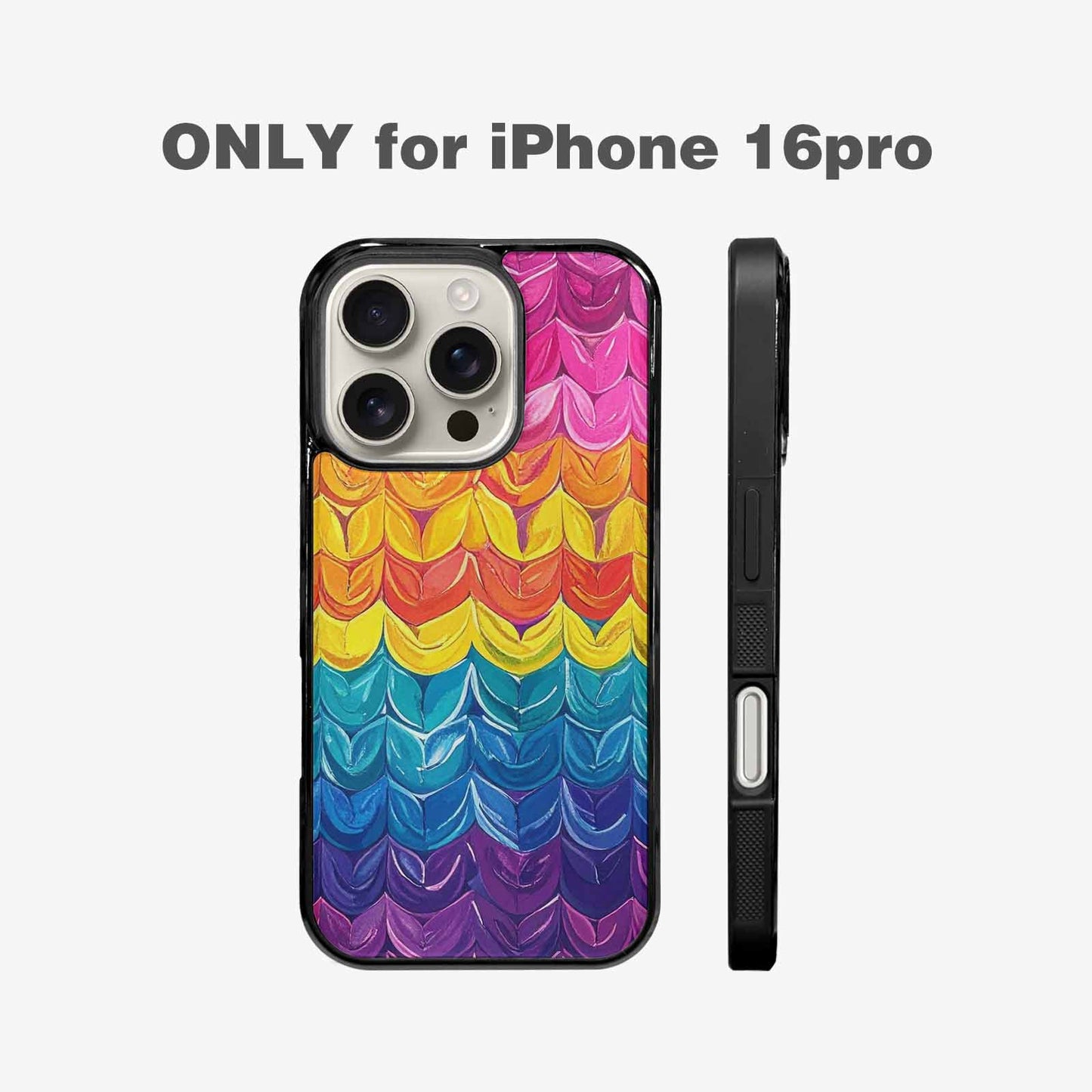 iPhone 16 Pro Case — Pansexual Flag Color Theme Small Rainbow, Custom Art Phone Cover
