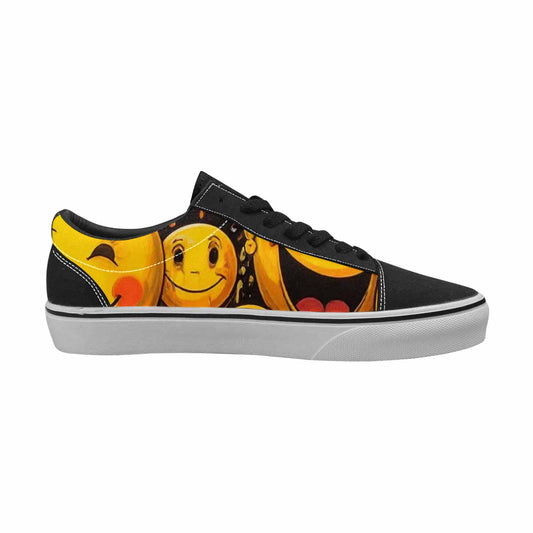 MEN'S Melting Moon Smiley — Lace-Up Canvas Wallpaper Art Custom Sneakers