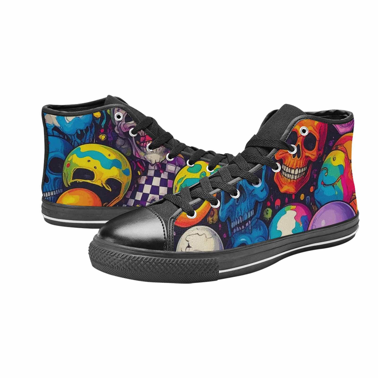 MEN'S Skeleton People Face High Top Canvas Y2K Shoes