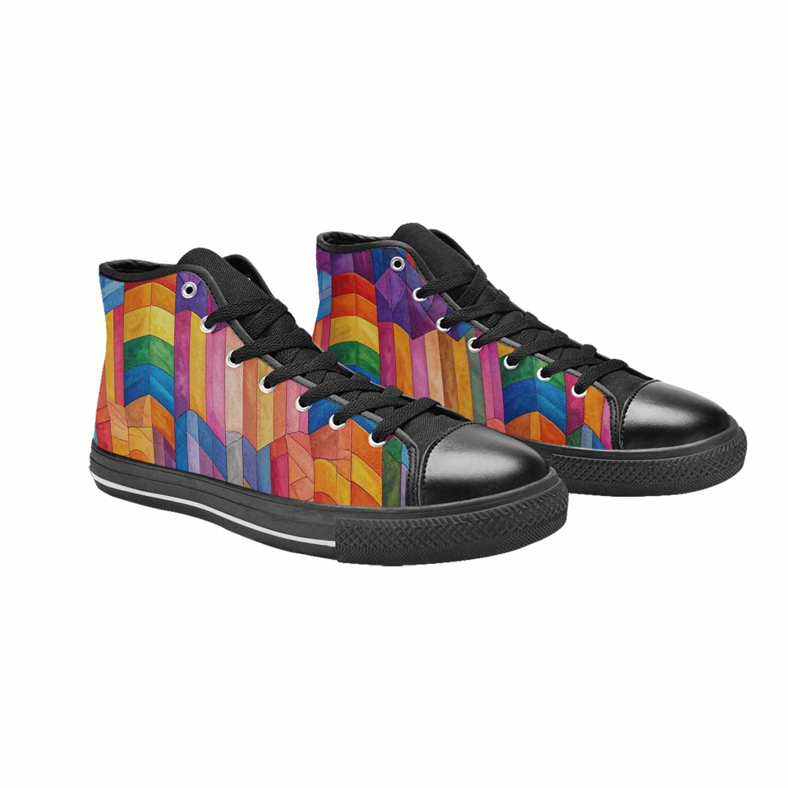 MEN'S Transgender Flag Color High Top Canvas Cottagecore Custom Shoes