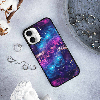 iPhone 16 Plus Case — Galaxy Snake Print, Custom Designed Case Cover