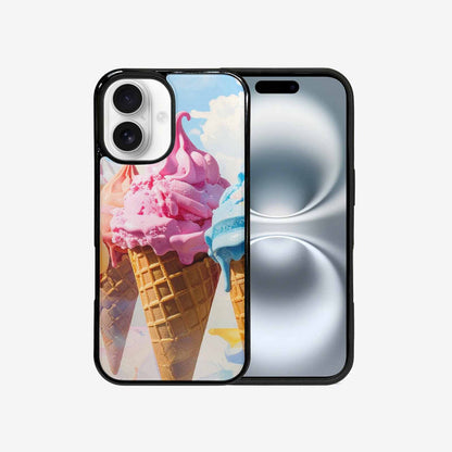iPhone 16 Case — Collage Of Overlapping Waffle Cone Icecream, Custom Printed Phone Case