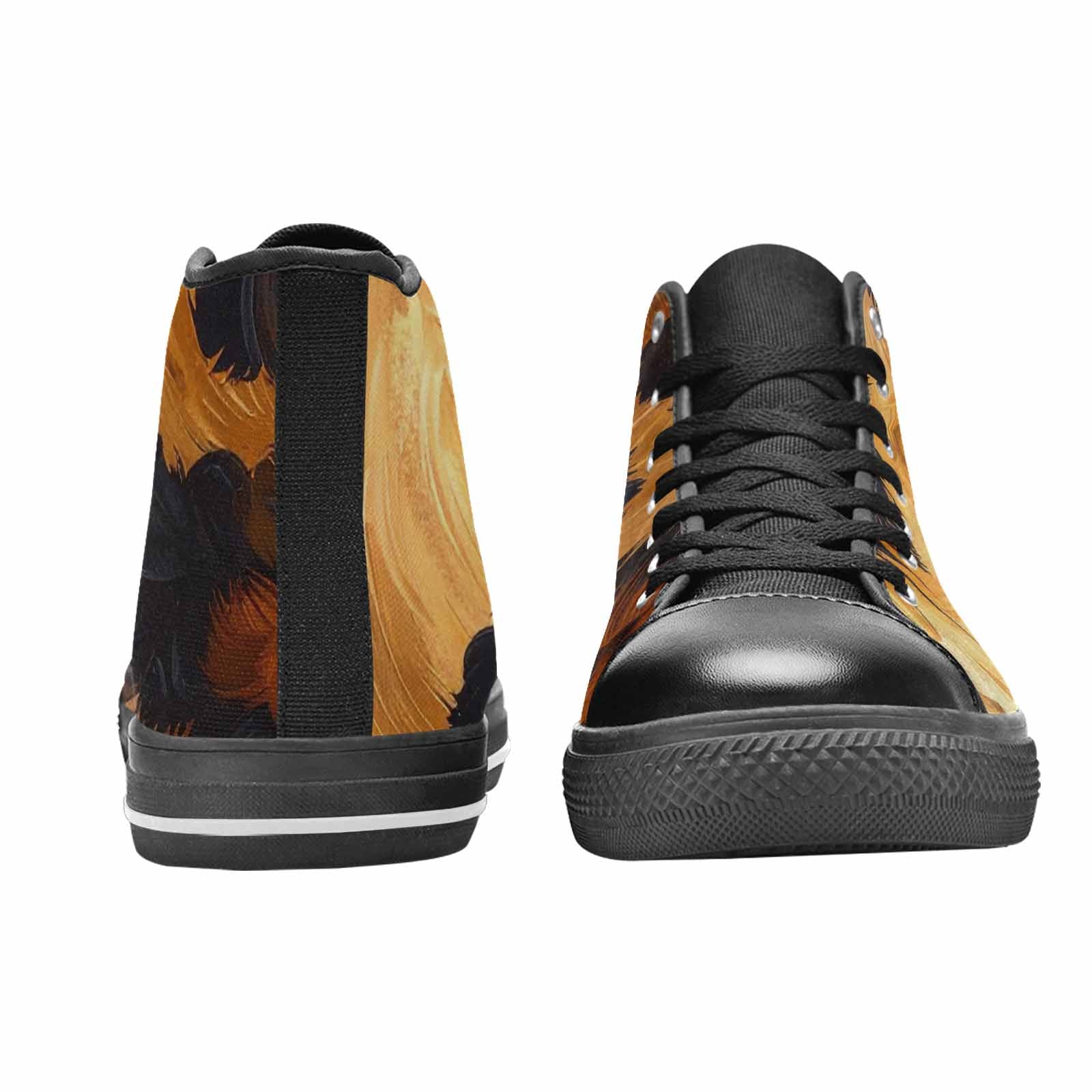 MEN'S Leopard Soft Airbrush Gradient High Top Canvas Wallpaper Art Shoes