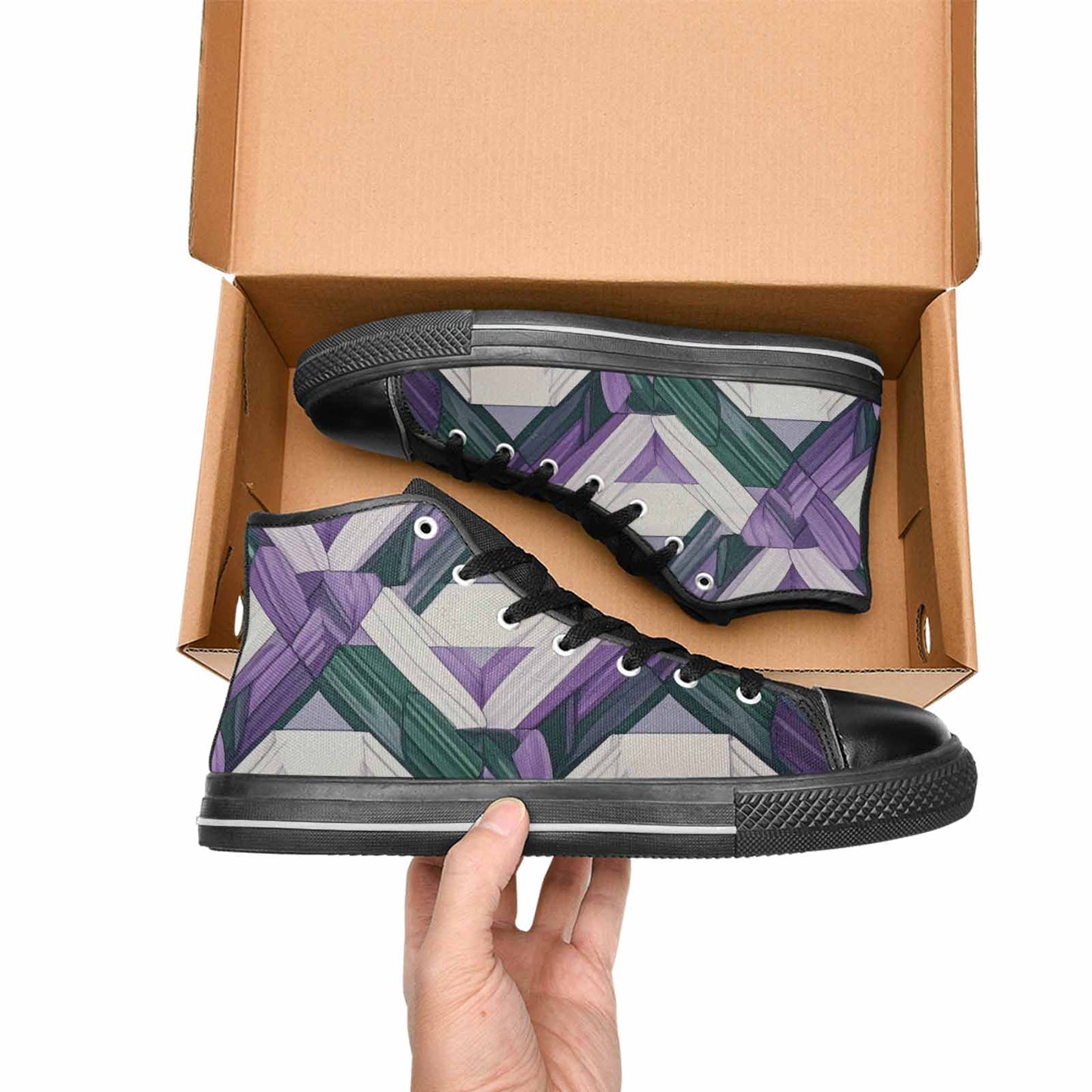 MEN'S Genderqueer Flag Color High Top Canvas Vivid Sneakers