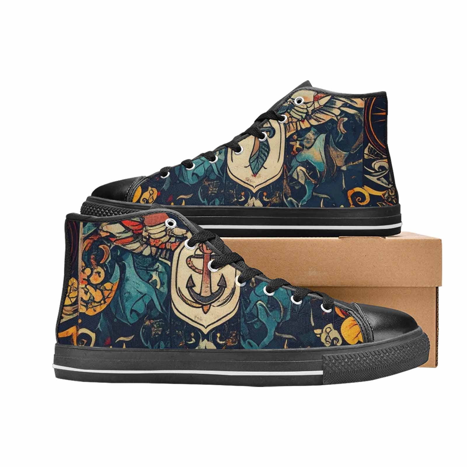 MEN'S Old School Tattoo High Top Canvas Dreamcore Custom Shoes