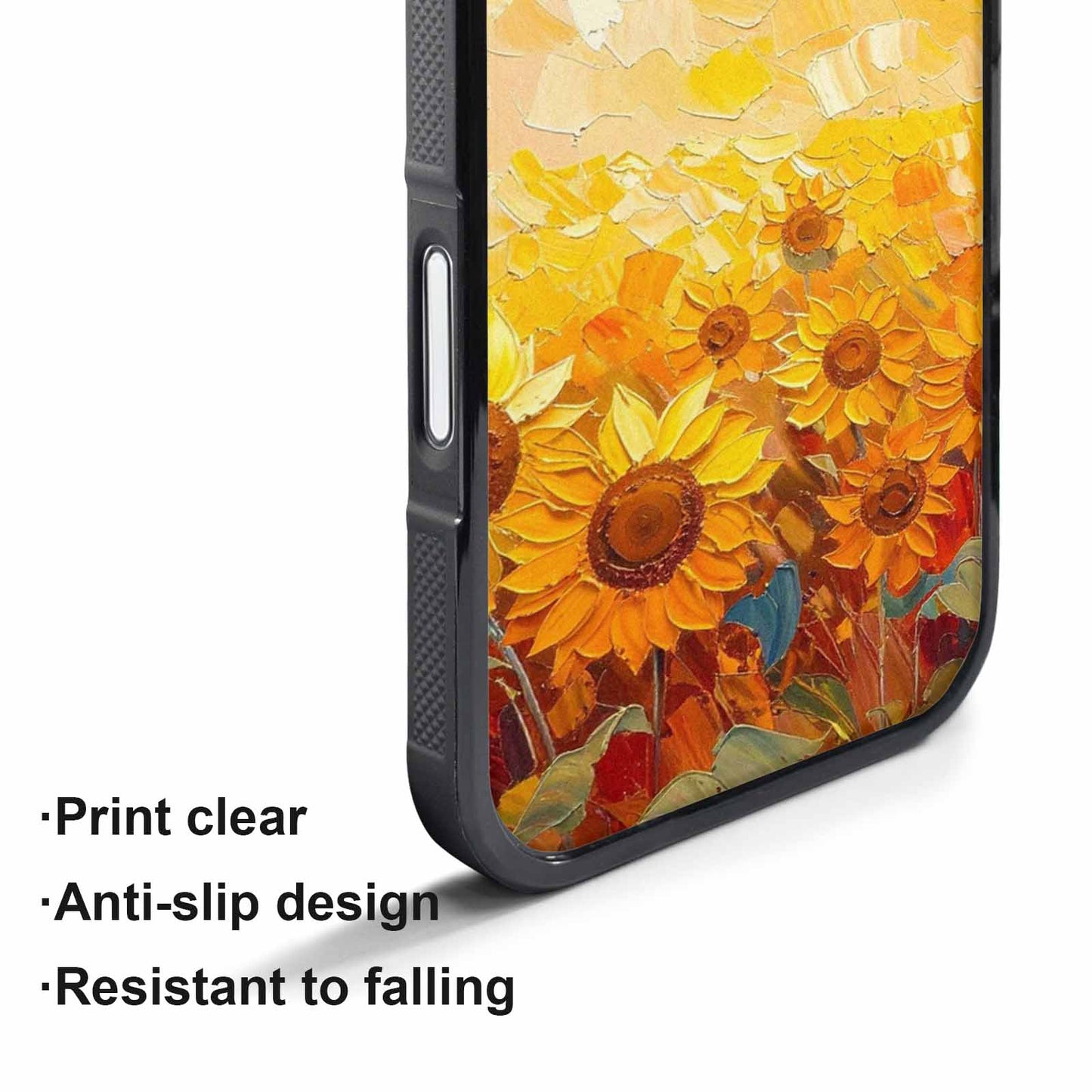 iPhone 17 Pro Max Case — Impressionist Sunflower Brushstroke Pattern Floral, Custom Phone Case