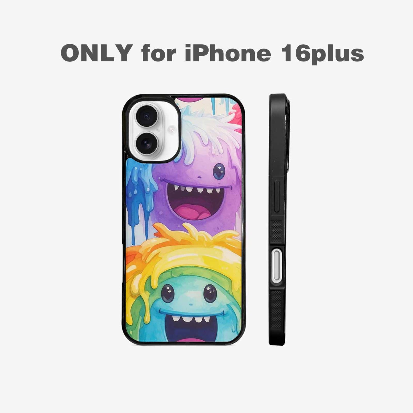 iPhone 16 Plus Case — Rainbow Sherbet Monster, Custom Print Case Cover