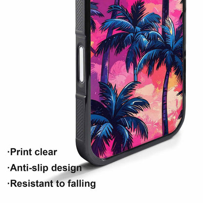 iPhone 17 Pro Case — Chrome Bling Palm Tree Original Art, Custom Art Phone Cover