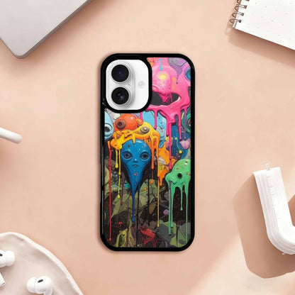 iPhone 17 Case — Aliens Camomelting Aliens Patt Alien Scifi, Custom Print Case Cover