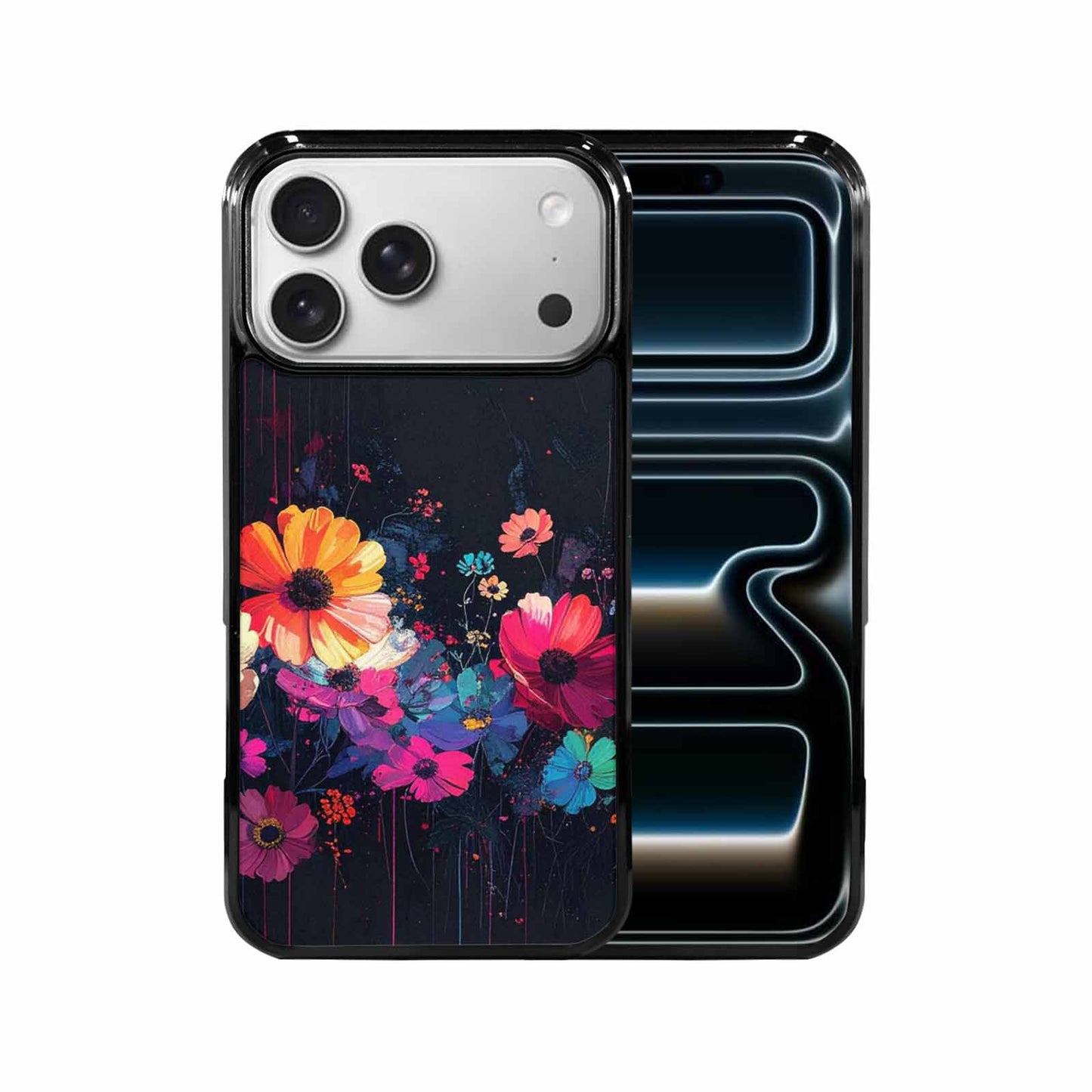iPhone 17 Pro Max Case — Shadowy Glitch Floral Pattern Floral, Custom Made Phone Cover