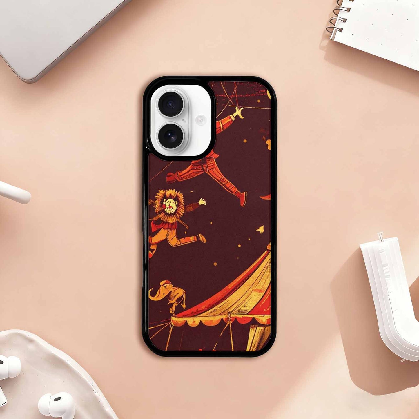 iPhone 17 Case — Vintage Circus Art Pattern Retro Vintage, Custom Printed Phone Case
