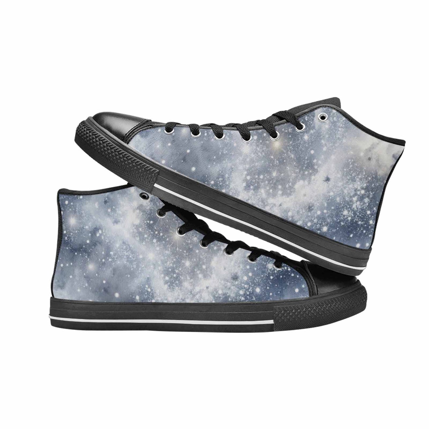 WOMEN'S Galaxy Art - High Top Canvas Neon Fantasy Shoes