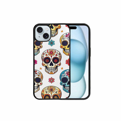 iPhone 15 Plus Case — Vibrant Skull Seamless, Custom Phone Case