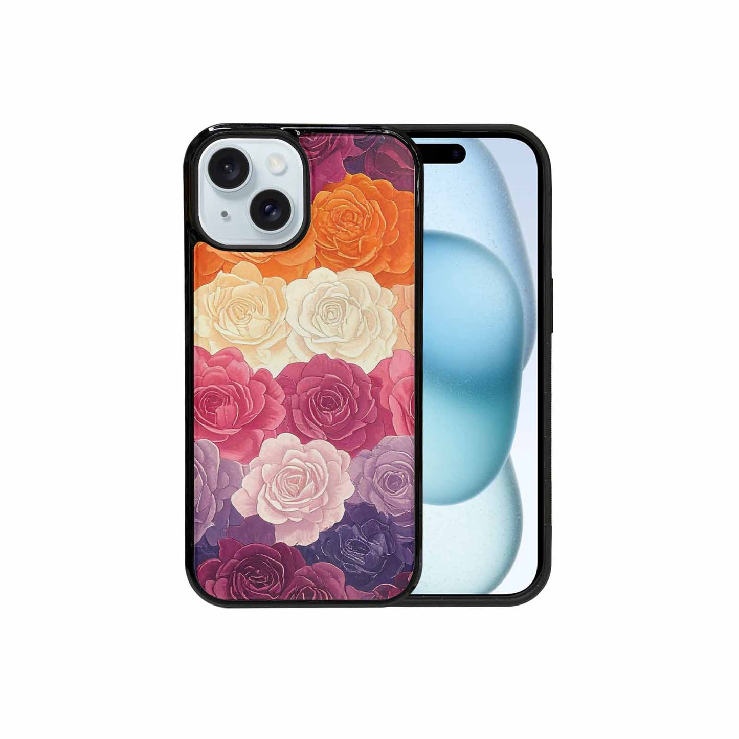 iPhone 15 Case — Lesbian Flag Color Theme Small Rainbow, Unique Phone Case Design