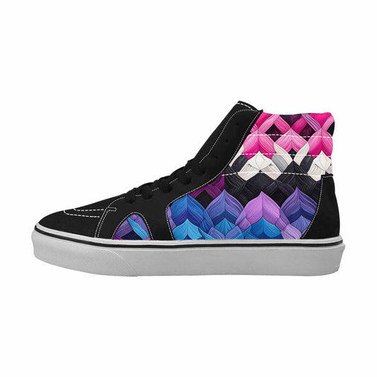 MEN'S Genderfluid Flag Color High Top Canvas Grunge Custom Shoes