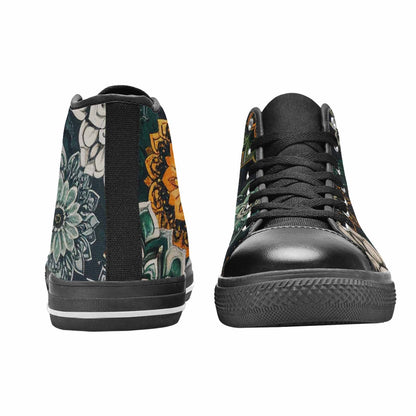WOMEN'S Mandala High Top Canvas Grunge Custom Sneakers