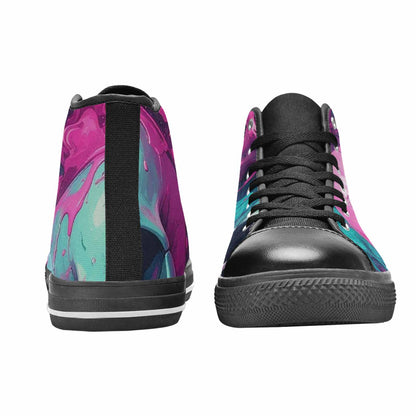 MEN'S Thousands Of Skulls High Top Canvas Vivid Custom Sneakers