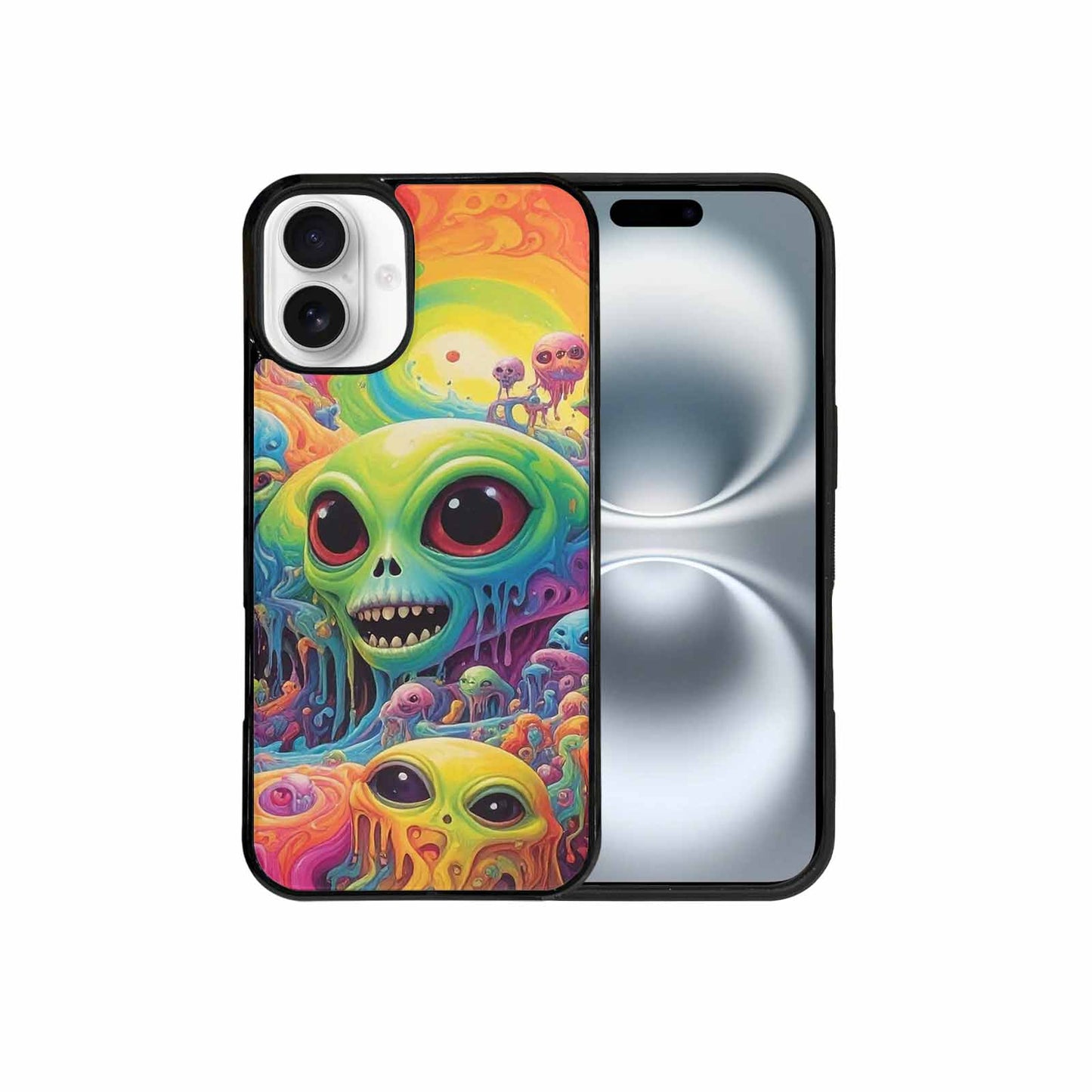 iPhone 16 Plus Case — Aliens Tie Dyemelting Aliens P, Custom Designed Case Cover