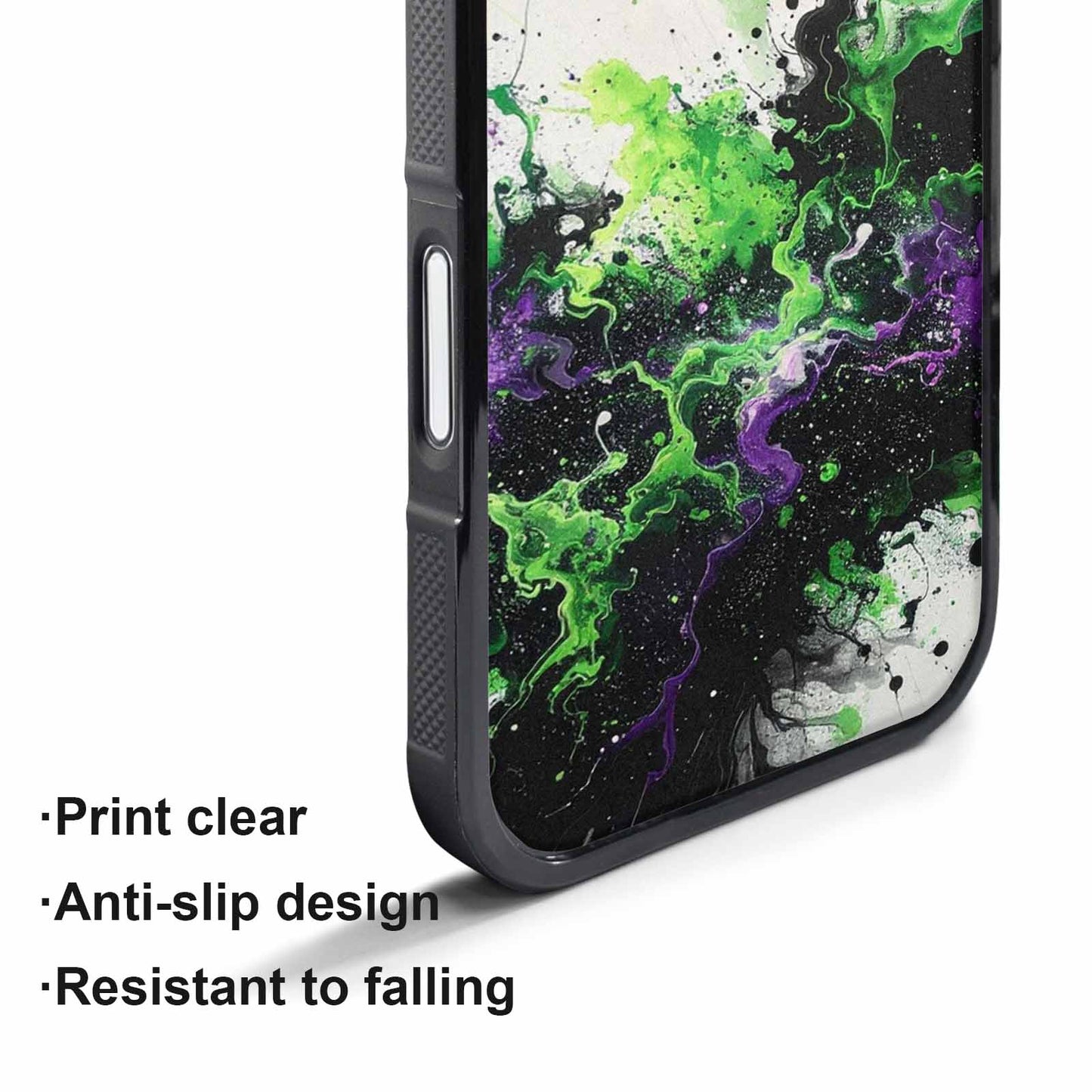 iPhone 17 Pro Max Case — Black &amp; Green Ink Galaxy Space, Custom Designed Case Cover