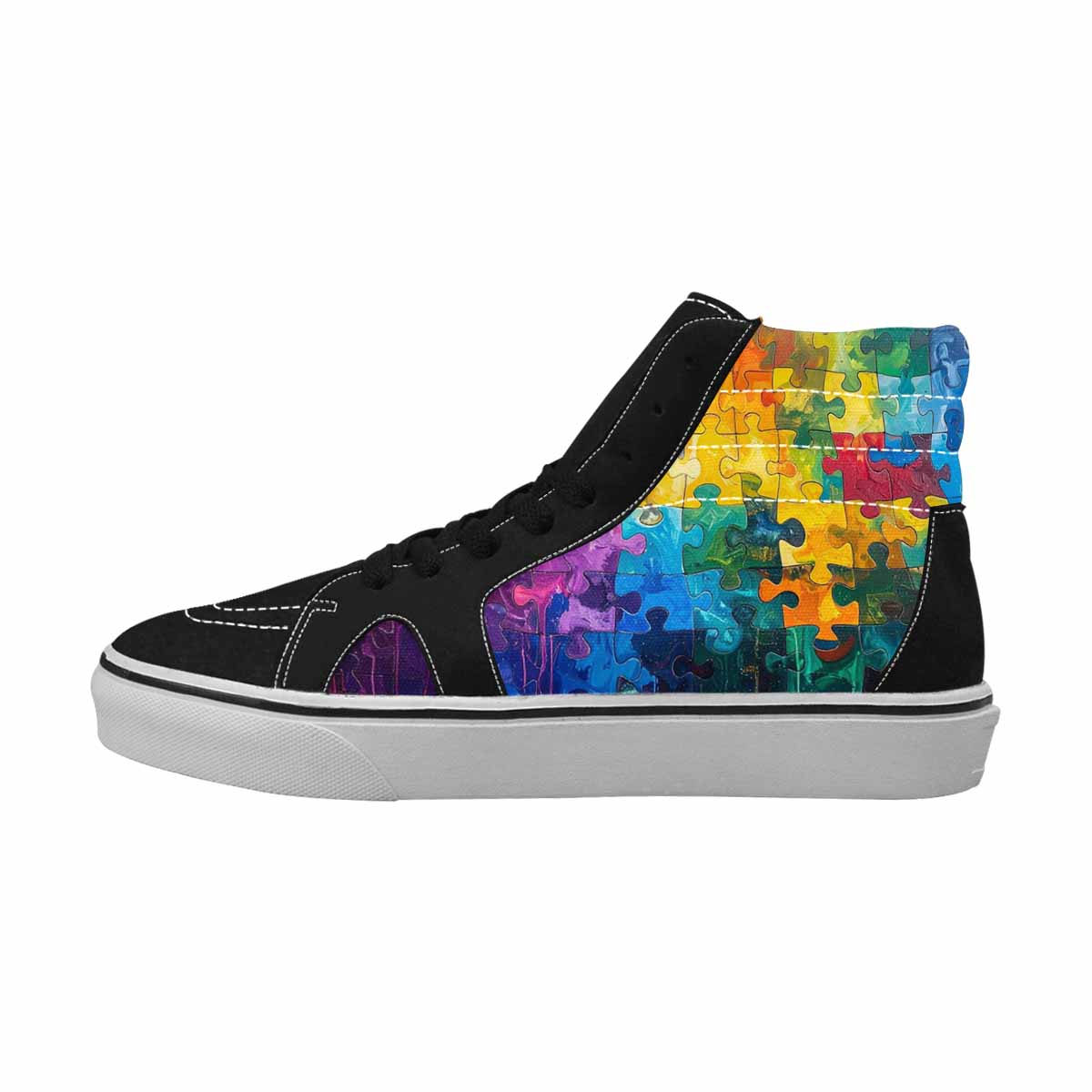 MEN'S Autism Puzzle Pieces High Top Canvas Kaleidoscope Sneakers