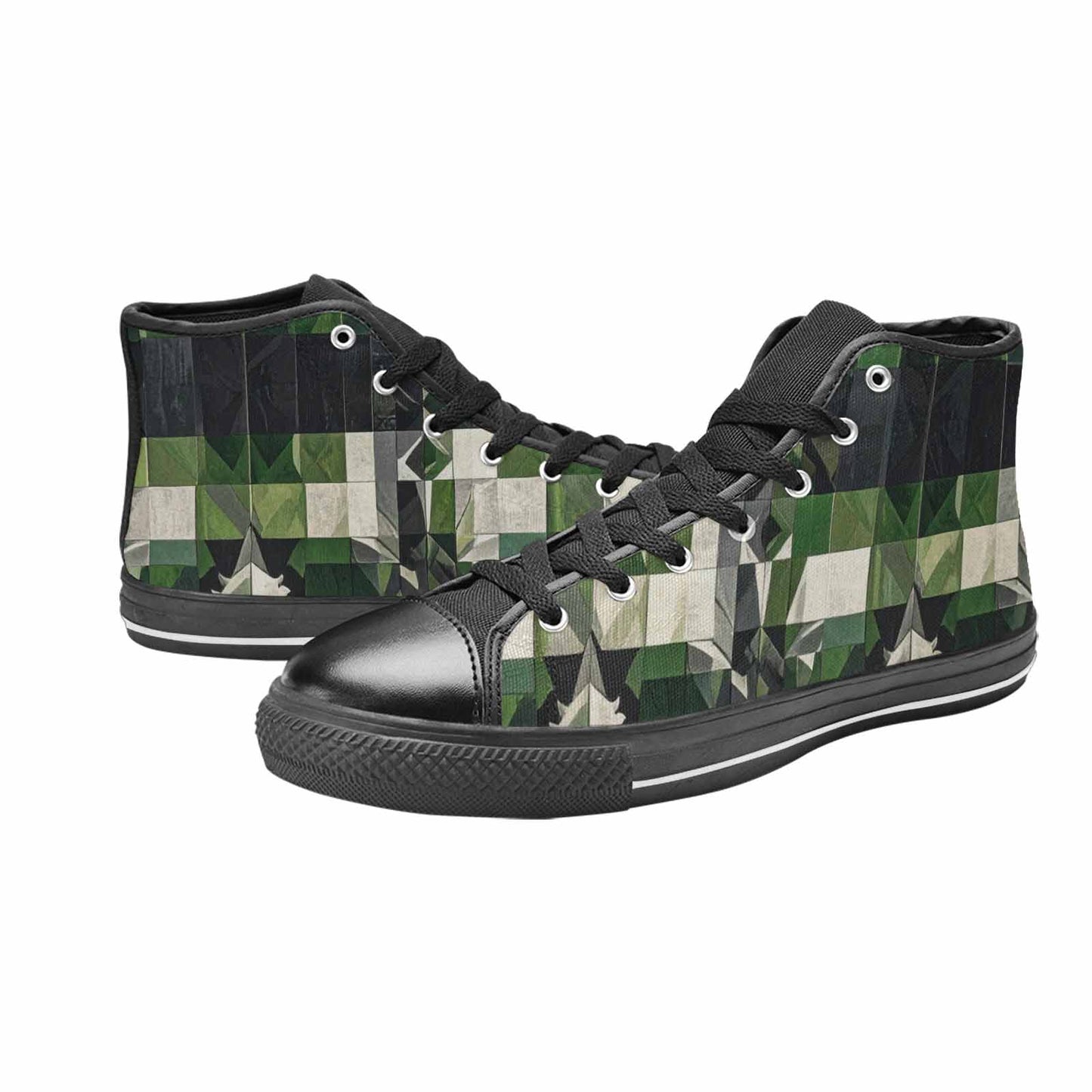 MEN'S Aromantic Flag Color High Top Canvas Neon Fantasy Custom Sneakers