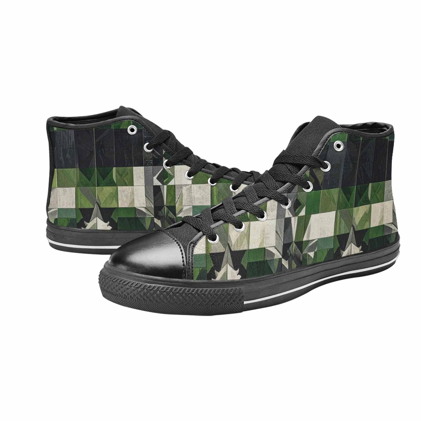 MEN'S Aromantic Flag Color High Top Canvas Neon Fantasy Custom Sneakers