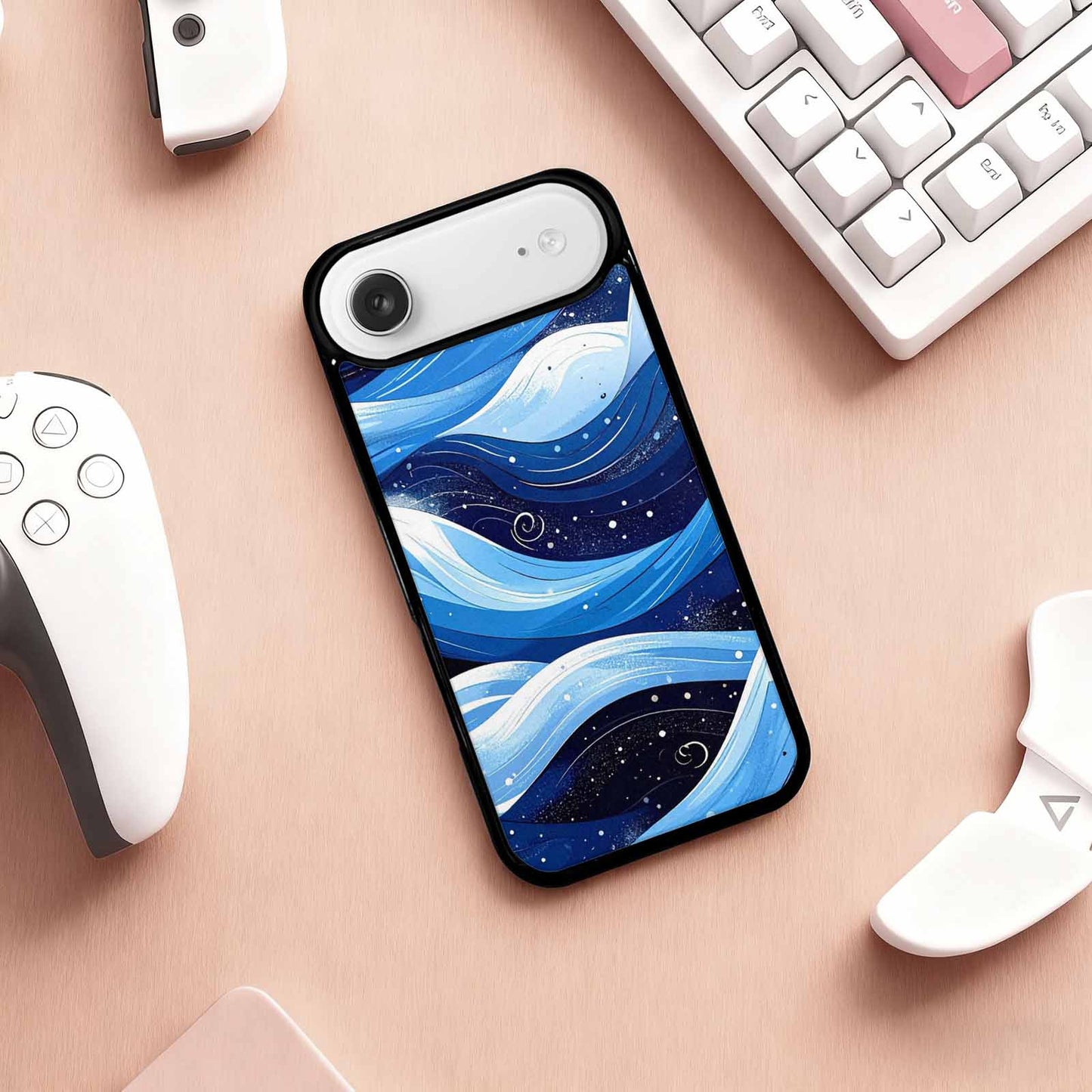 iPhone 17 Air Case — Glossy Winter Wave Seamless Cartoon Cute, Customized Protective Case