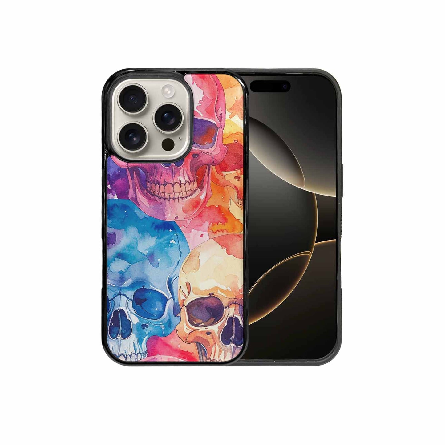 iPhone 16 Pro Case — Kulls Watercolor Skulls Small Skull Pattern, Original Design Phone Case
