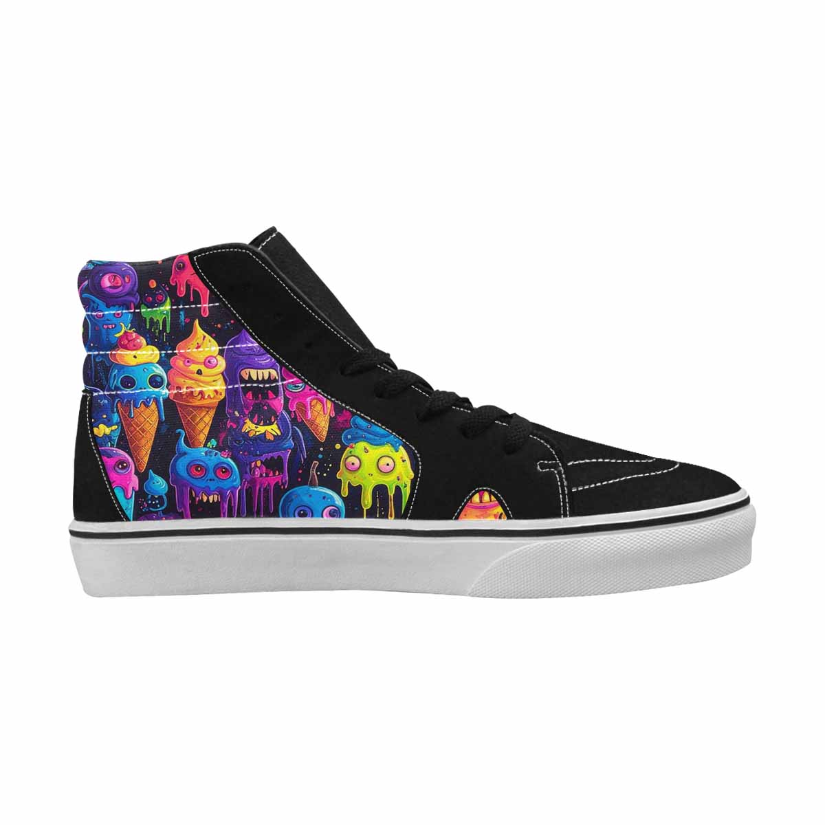 MEN'S Ice Cream Monsters  High Top Canvas Wallpaper Art Custom Sneakers